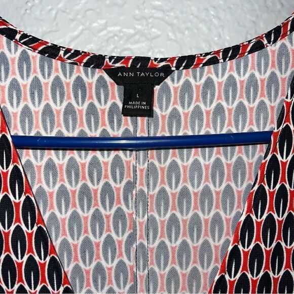 Ann Taylor Womens V-Neck Sleeveless Relaxed Fit Knitted Blouse Top Orange Large - Picture 6 of 8